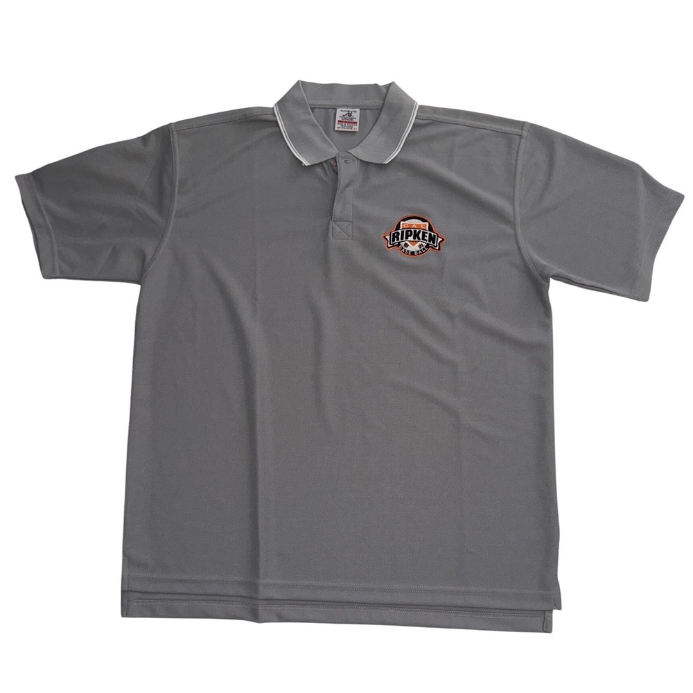 Cal Ripken Baseball Polo Shirt Mens XL Gray Performance Pique Anaconda Apparel